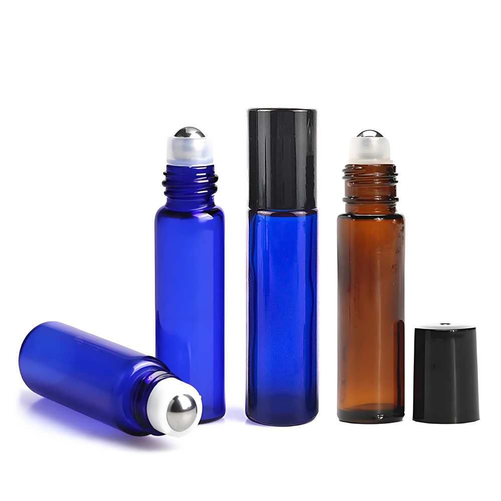 Attar Oil Roll On - 10/20pcs 10ml Thick Amber Blue Glass